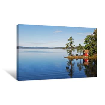 Image of Reflection On Still Lake Canvas Print