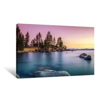 Image of Lake Tahoe Sunset Over Sand Harbor State Park Canvas Print