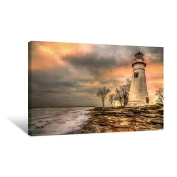 Image of Marblehead Lighthouse HDR Canvas Print