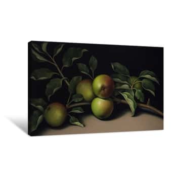 Image of Still Life with Apple Branch Canvas Print
