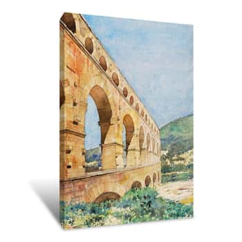 Image of Pont du Gard, France 1926 Canvas Print
