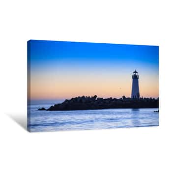 Image of Lighthouse At Sunset Canvas Print