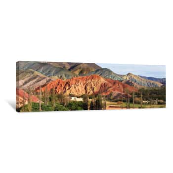 Image of Colored Mountain In Purmamarca, Jujuy Argentina Canvas Print