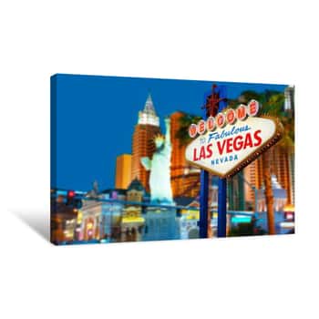 Image of Welcome To Las Vegas Neon Sign Canvas Print