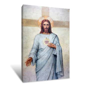 Image of Padua - Heart Of Jesus Christ Paint In Duomo Canvas Print