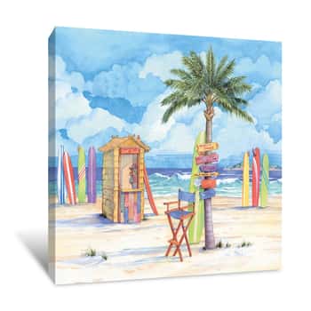 Image of Beach Signs Surf Shack Canvas Print