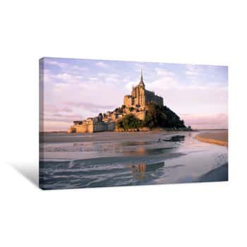 Image of Mont Saint-Michel at Low Tide Canvas Print