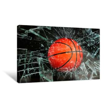Image of Basketball Through Glass  Canvas Print