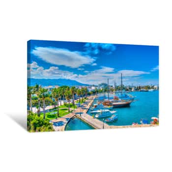 Image of The Main Port Of Kos Island In Greece  HDR Processed Canvas Print