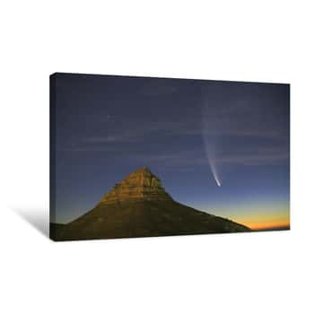 Image of Comet McNaught in the Sky Near Lions Head in Cape Town Canvas Print