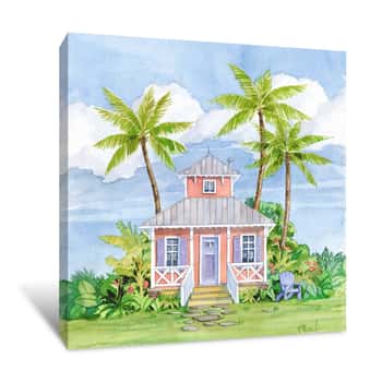 Image of Tropical Cottage I Canvas Print