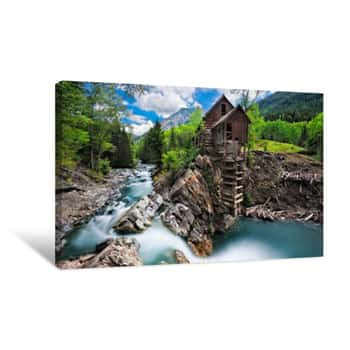 Image of Crystal Mill In Crystal Colorado   Located Between Marble And Crested Butte Canvas Print