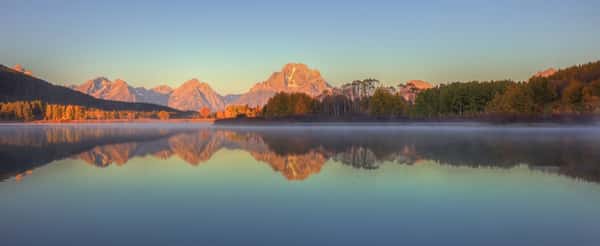 Sunrise Reflection at Oxbow Bend Wall Mural