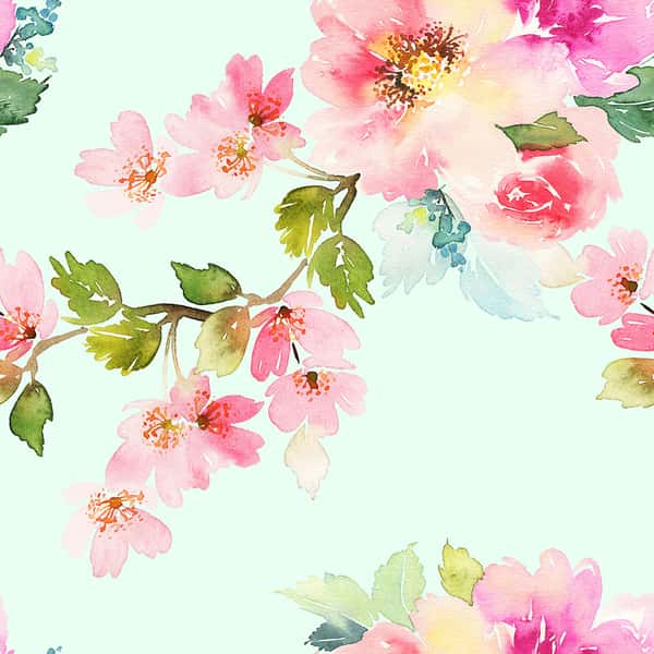 Colorful Painted Flowers Wall Mural