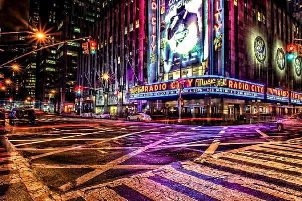 Radio City Music Hall up in Lights Wall Mural