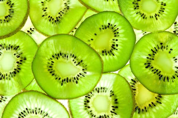 Green Kiwi Fruit Slices Wall Mural