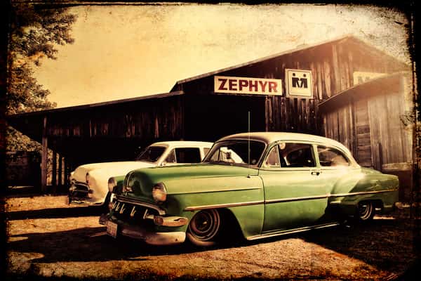 Old Time Cars Wall Mural