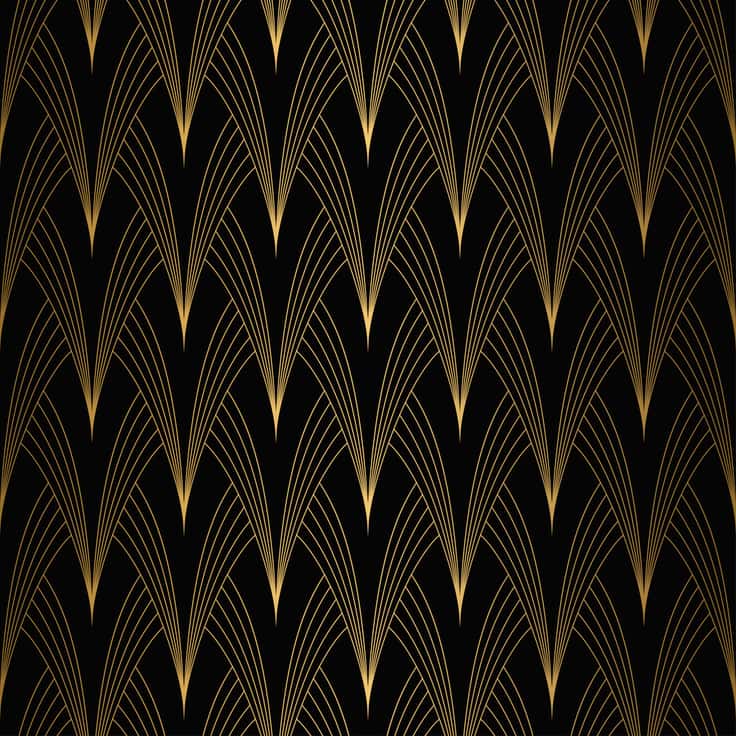 *CLEARANCE* Art Deco Pattern Seamless White And Gold Background Wall Mural