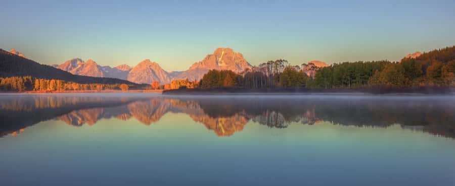 Sunrise Reflection at Oxbow Bend Wall Mural
