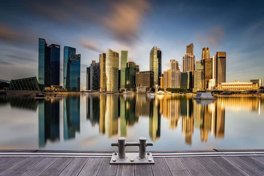 Golden Morning in Singapore Wall Mural