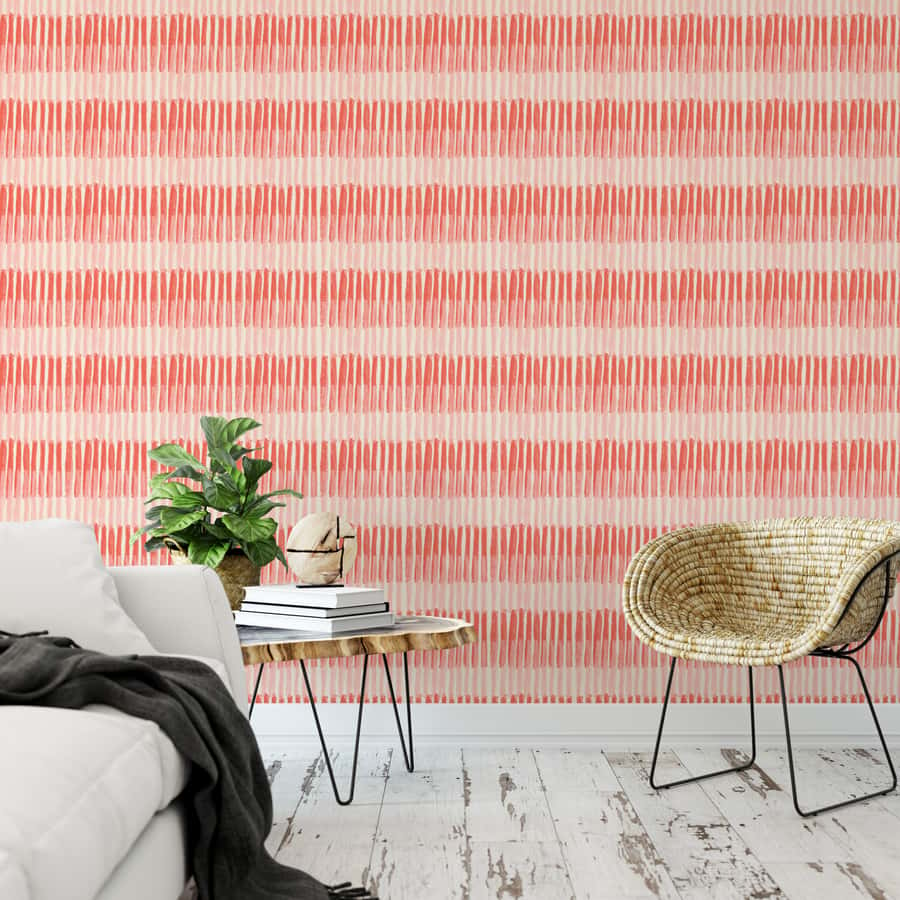 Coral Stripes Wallpaper by Julia Schumacher