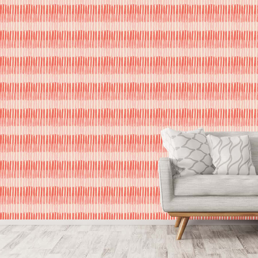 Coral Stripes Wallpaper by Julia Schumacher