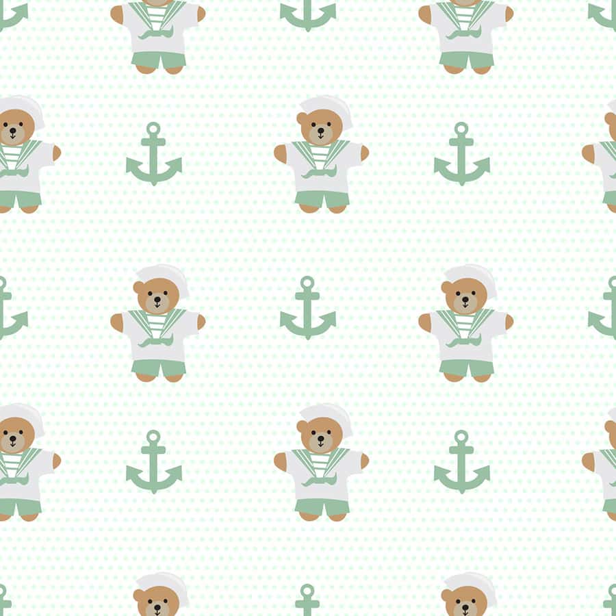 Anchor Teddy Bear Wallpaper Pattern