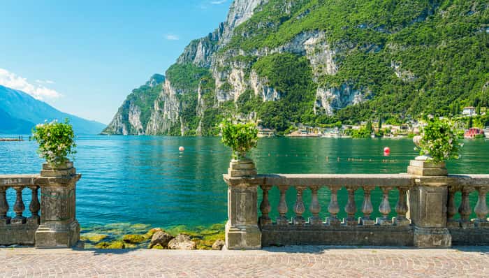 The Picturesque Town Of Riva Del Garda On Lake Garda  Province Of Trento, Trentino Alto Adige, Italy  Wall Mural