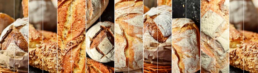 Assortment Of Bakery Products  Wheat, Buckwheat, Yeast-free Bread  Delicious, Crispy And Beautiful Bread  Food Collage  Wall Mural