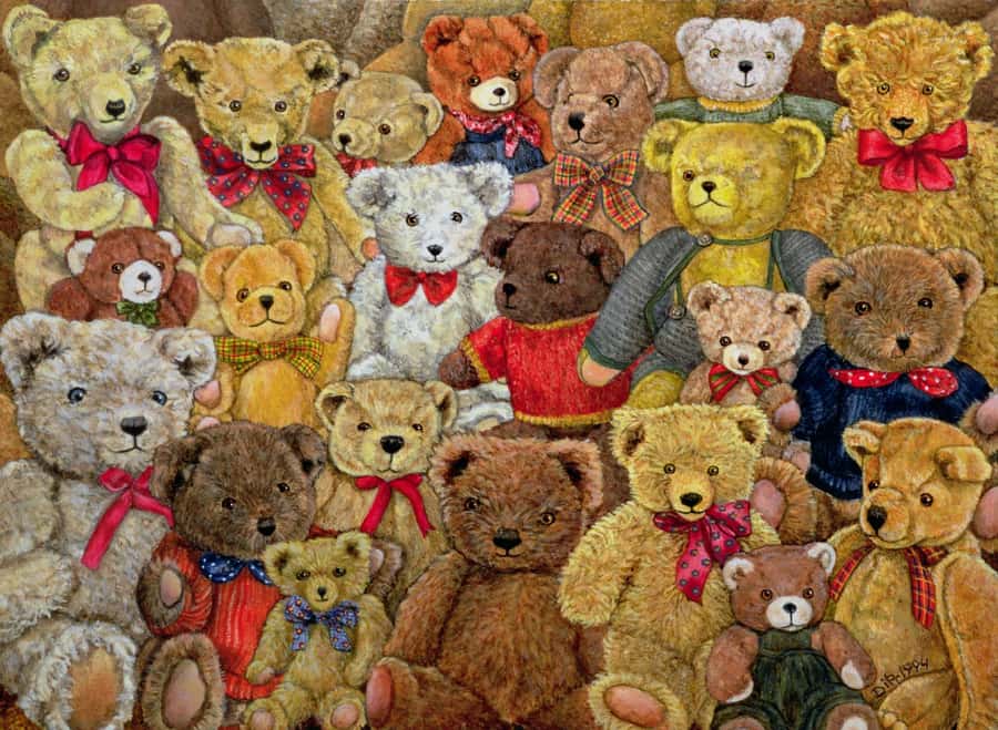 Ted Spread Teddy Bears Painting Wall Mural
