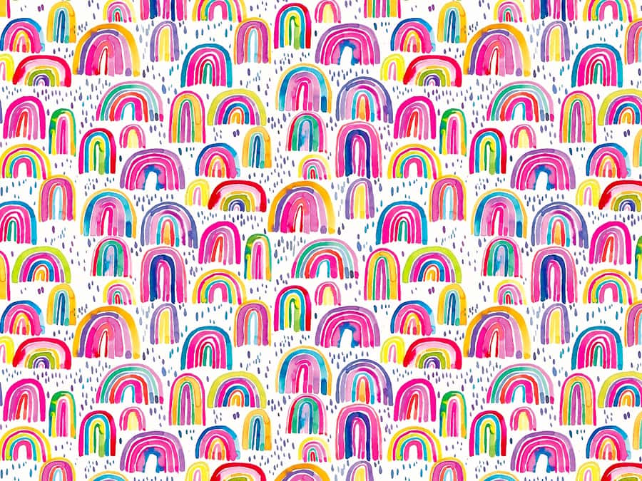 Cute Colorful Rainbows Wall Mural