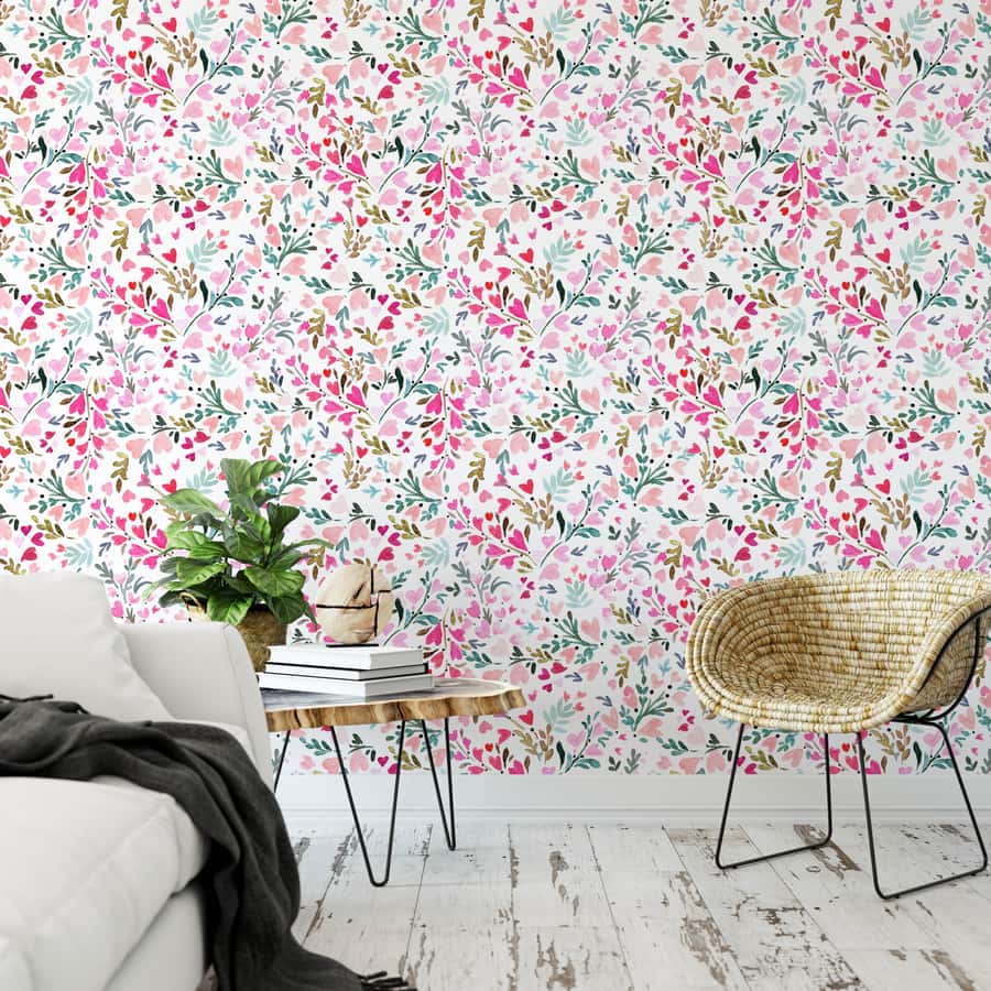 Heart Floral Wallpaper by Crystal W