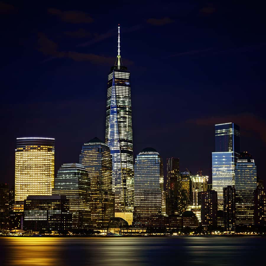 New York City Freedom Tower at Night Wall Mural