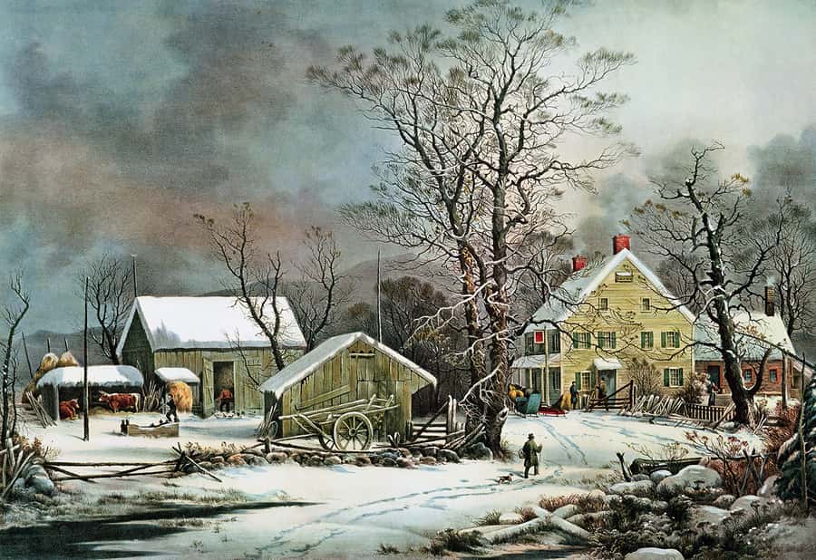 Winter in the Country Painting Wall Mural