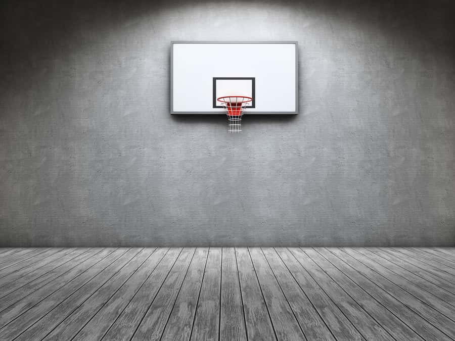 Lone Basketball Hoop Wall Mural