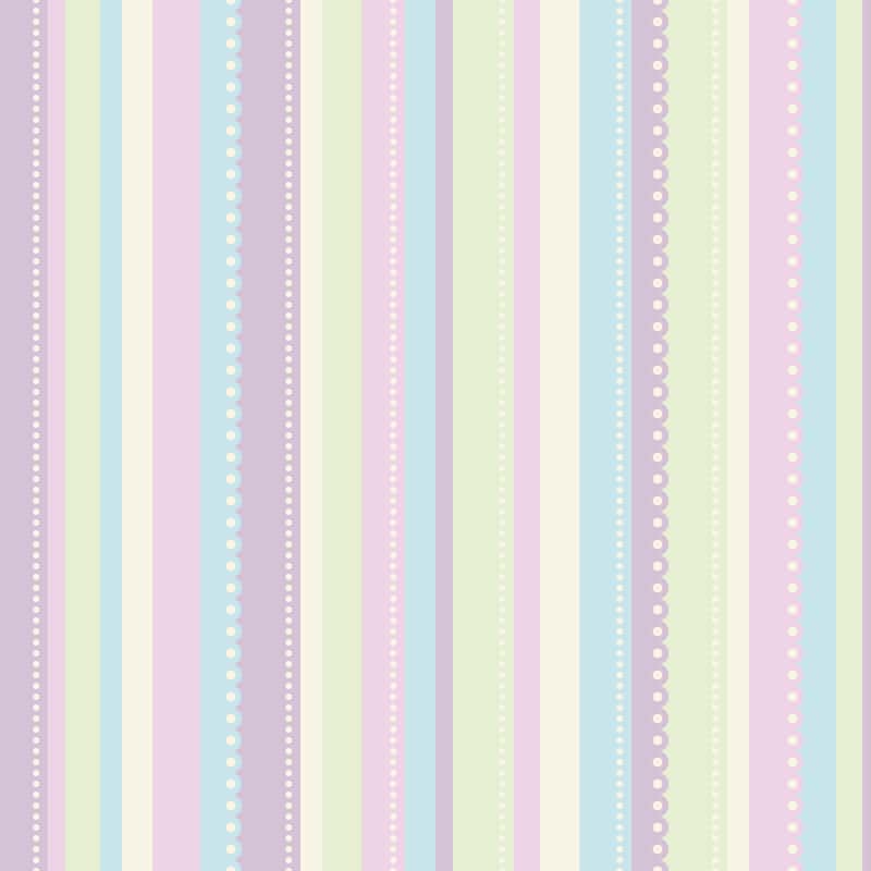 Pastel Colored Dotted Stripes Wallpaper Mural
