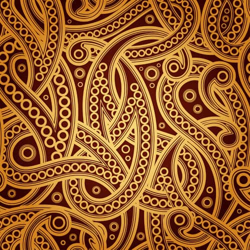 Gold-Brown Paisley Wallpaper Mural